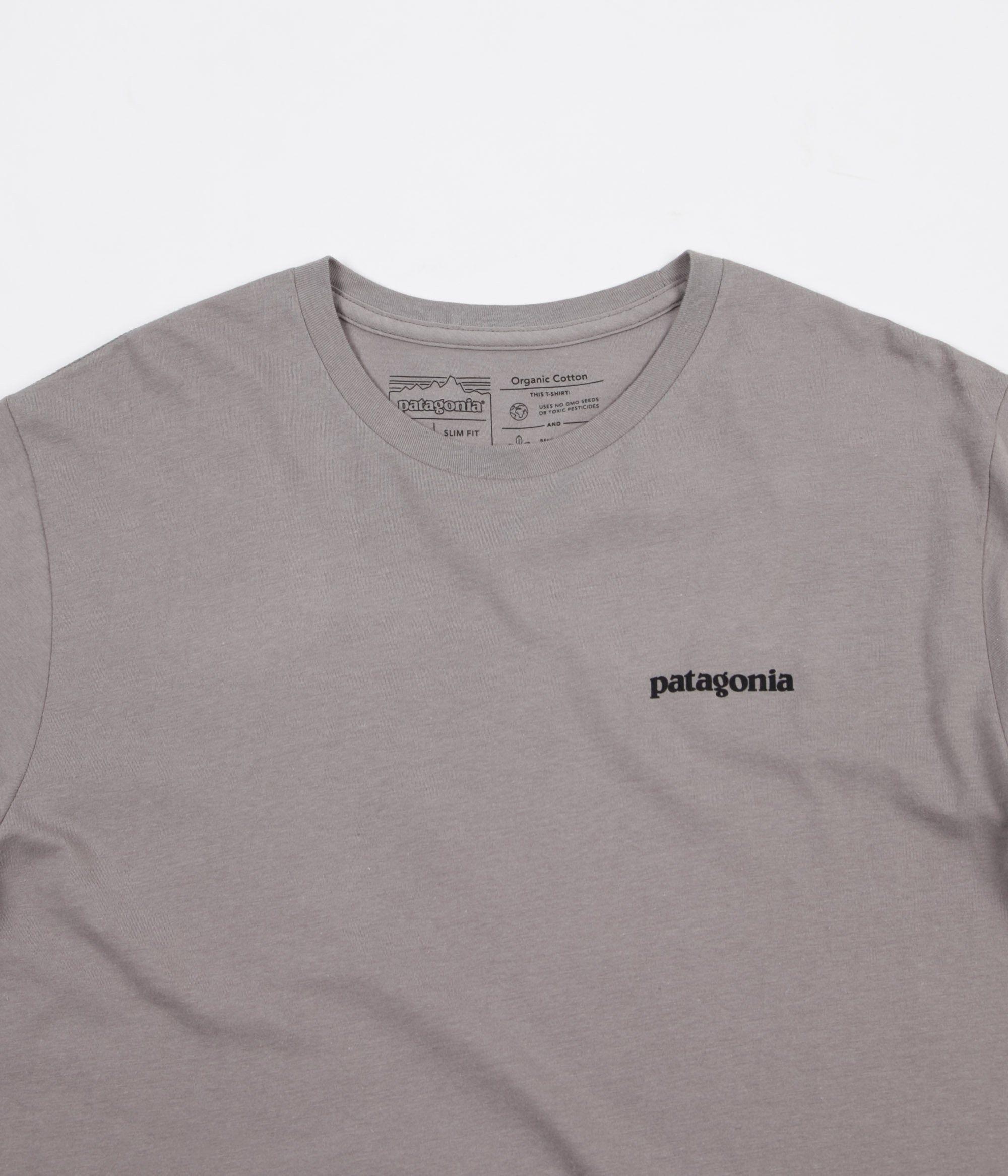Grey Patagonia Logo - Patagonia P-6 Logo Organic T-Shirt - Feather Grey | Flatspot