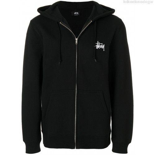 New Stussy Logo - New Stussy Logo Zipped Hooded Sweatshirt Men Hoodies NCDJTWR