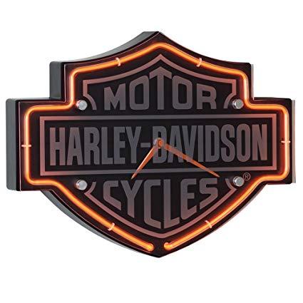 Bar and Shield Logo - Amazon.com: Harley-Davidson Etched Bar & Shield Shaped Neon Clock ...