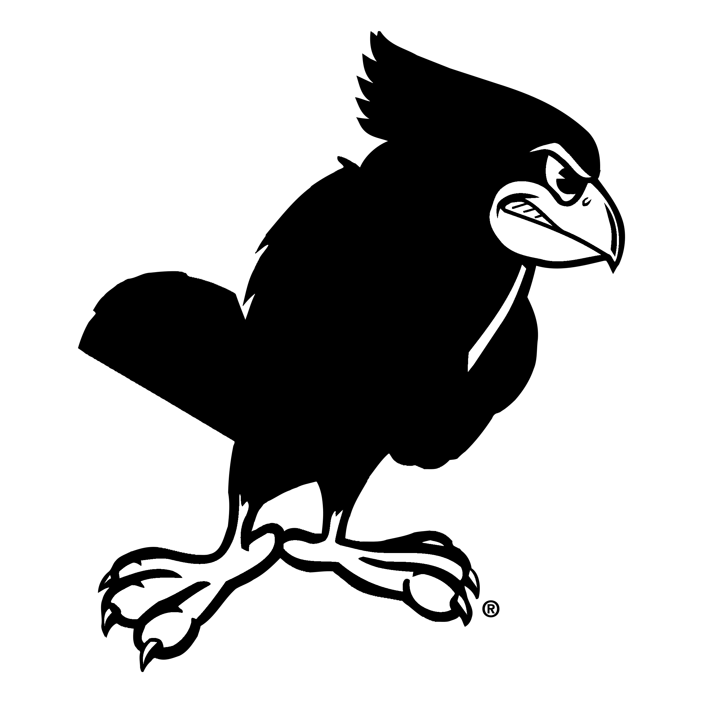 Black and Red Bird Logo - Illinois State Redbird Logo SVG Vector & PNG Transparent - Vector ...
