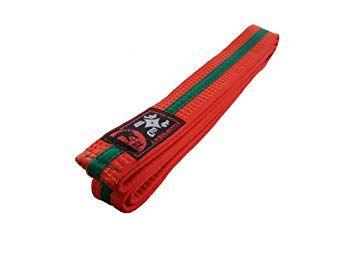 Orange Green Red Stripe Logo - Karate Belt ORANGE GREEN MIDDLE Stripe Belt Taekwondo Judo Belt Size ...