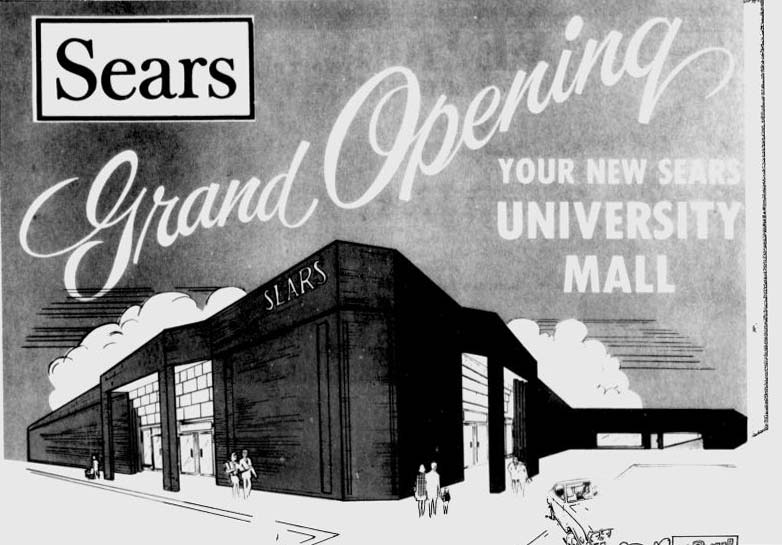 Old Sears Logo - Sky City: Retail History: University Mall Opening Day 1980 ...