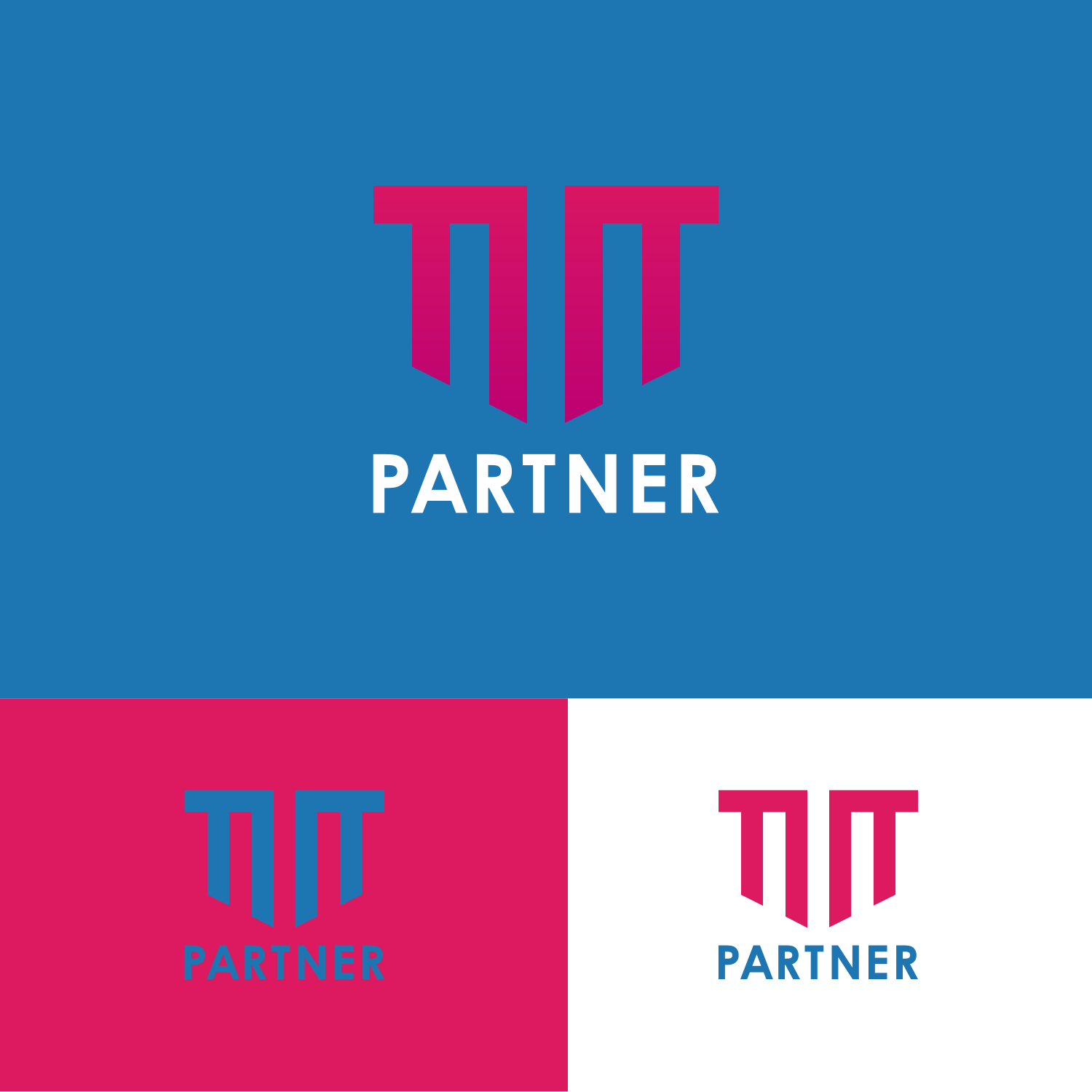 Two Blue Lines Logo - Logo Design for Tillit and Partner in two separate lines in top