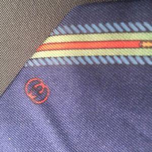 Orange Green Red Stripe Logo - Auth vintage Gucci logo Navy /green With Red Stripe silk tie