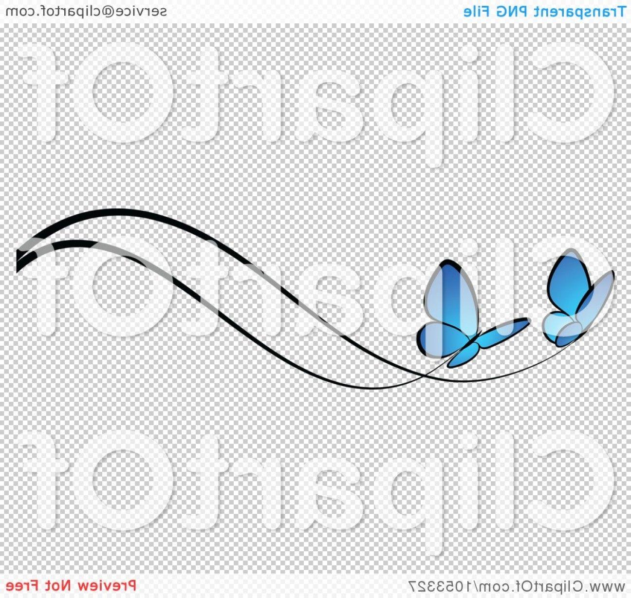 Two Blue Lines Logo - Border Of Two Blue Butterflies And Black Lines | SHOPATCLOTH