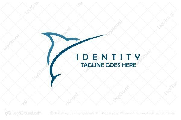 Two Blue Lines Logo - Swordfish logo for sale. Logo is created with two parts shaped with ...