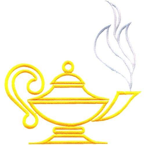 Lamp of Knowledge Logo - Outlines Embroidery Design: Lamp of Knowledge from Grand Slam Designs