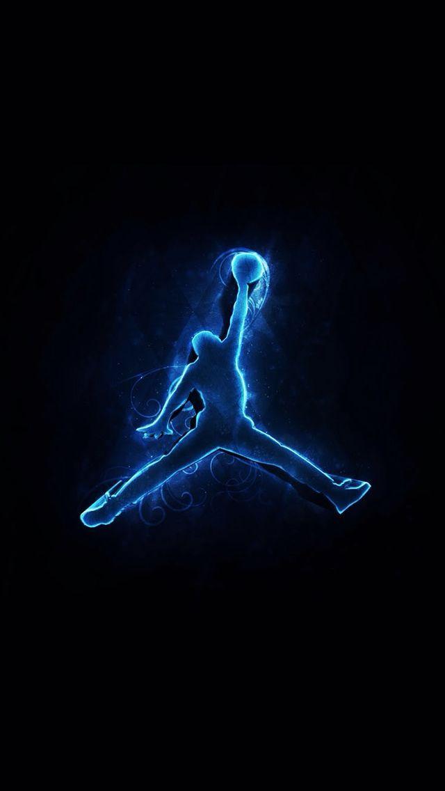 Blue Jordan Logo - iPhone 5 SE Wallpaper