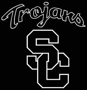 Black and White USC Logo - USC TROJANS LOGO CAR DECAL VINYL STICKER WHITE 3 SIZES | eBay