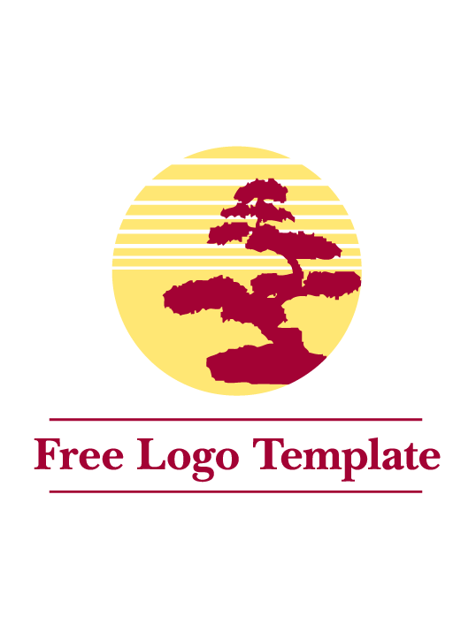 Bonsai Logo - Bonsai Sunset Logo | Free Logo Template