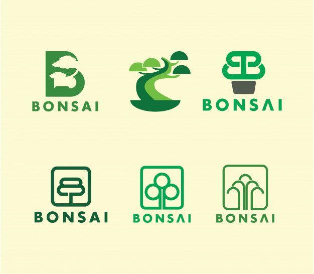 Bonsai Logo - Bonsai tree creative logo set Vector