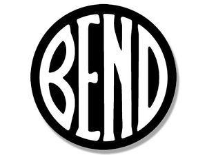 Weird Logo - 4x4 inch BLACK Round BEND Oregon Logo Sticker - love native weird or ...