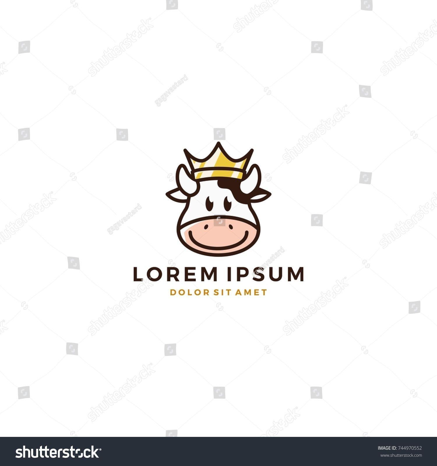 Classic Avatar Logo - cow king crown head face avatar milk beef logo vector icon ...