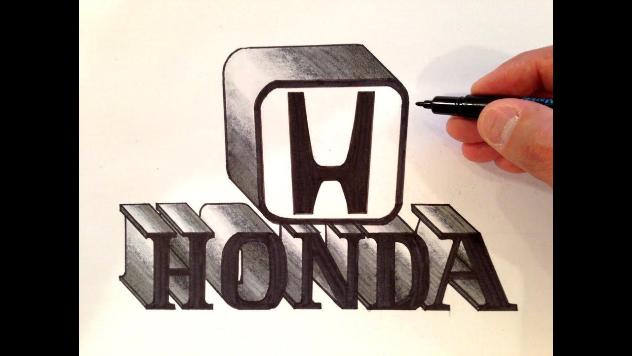 Grey Honda Logo - How to Draw the Honda Logo 3D - YouTube