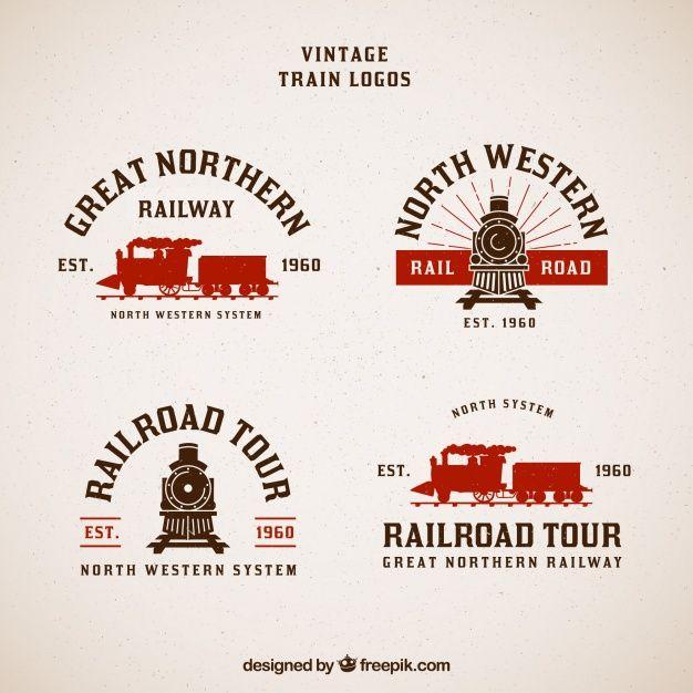 Vintage Railroad Logo - Vintage logo train collection Vector | Free Download