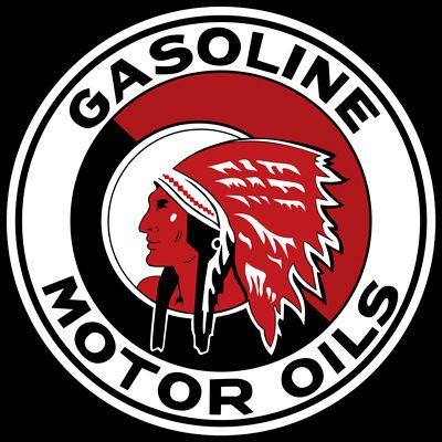 Red Gas Logo - Red Indian - Vintage Gas - Oil Signs, from Garage Art LLC