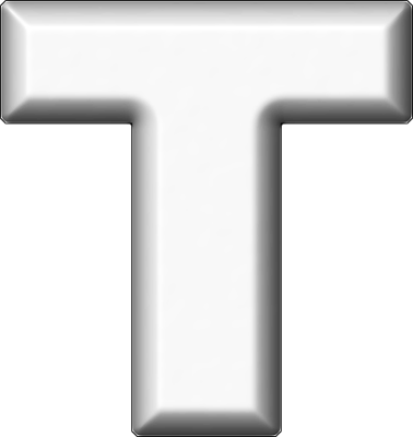 White Letter T Logo - Presentation Alphabets: White Refrigerator Magnet T