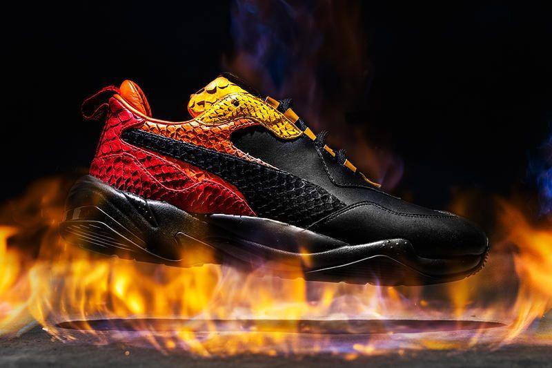 Hypebeast Flame Logo - The Shoe Surgeon x PUMA Thunder Desert Elements