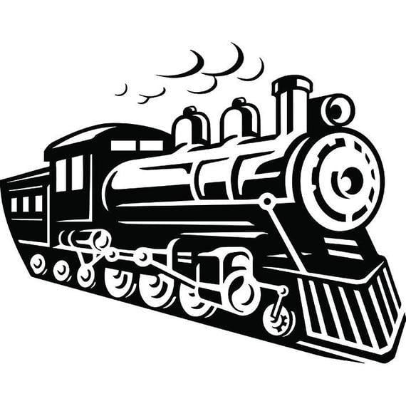 Vintage Railroad Logo - Steam Engine #10 Train Locomotive Vintage Railroad Railway Track Coal  Transportation Logo .SVG .EPS .PNG Clipart Vector Cricut Cut Cutting