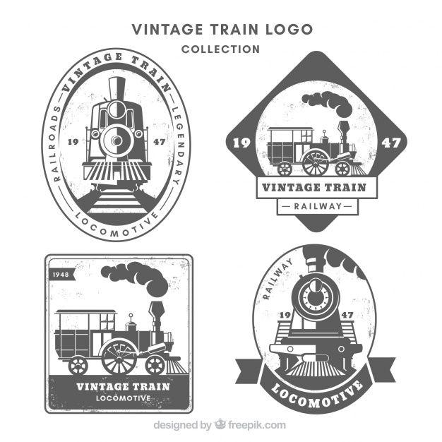 Vintage Railroad Logo - Vintage train logo collection Vector