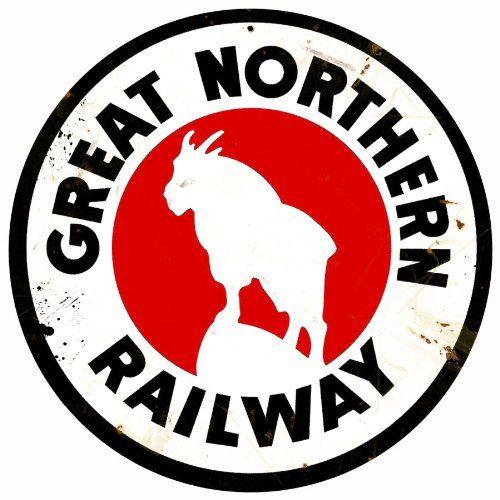 Vintage Railroad Logo - Amazon.com: Great Northern Logo Herald Sign Tin Vintage Style ...