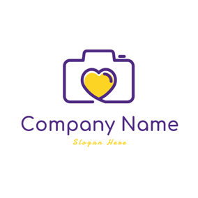 Yellow Heart Company Logo - Free Camera Logo Designs. DesignEvo Logo Maker