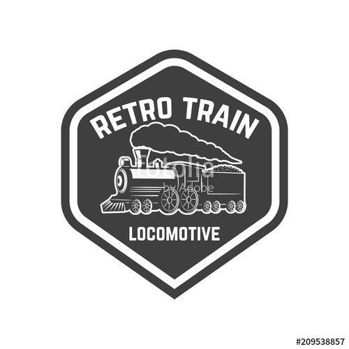 Vintage Railroad Logo - Emblem template with vintage train. Design element for logo, sign ...