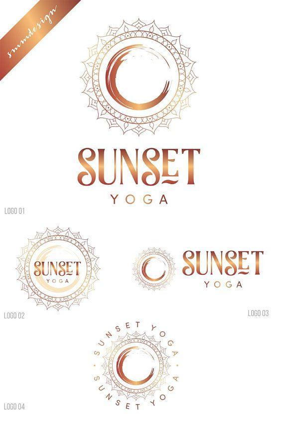 Blog Circle Logo - Gold yoga logo, Mandala logo design, Sun logo watermark, Gold circle ...