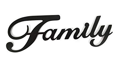 Black Family Logo - Family Black Metal Wall Word: Amazon.co.uk: Kitchen & Home