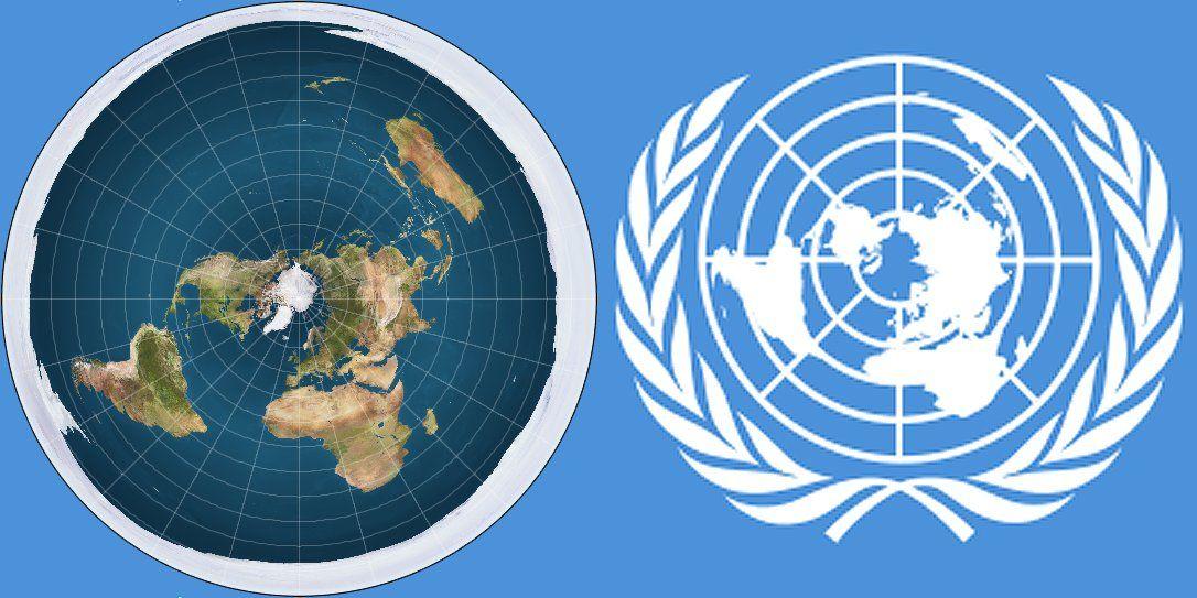 Un Globe Logo - Why does the UN flag have a flat earth map logo? : conspiracy
