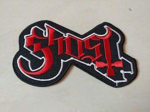 Ghost Red Logo - Ghost – Red and Black Logo Shaped Woven Patch – Let's Save the CD