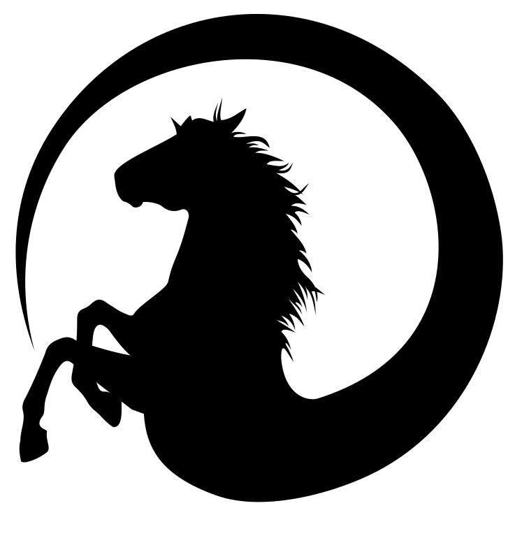 White Horse Circle Logo - Clipart - horse