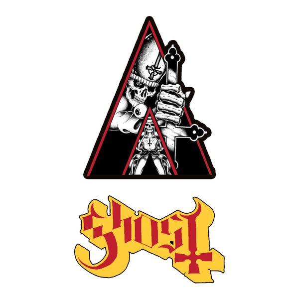 Ghost Red Logo - Logo and Clockwork Embroidered Patch Set Red | Everything | Ghost Store