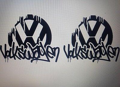 Graffiti VW Logo - VOLKSWAGEN PAINT DRIP graffiti logo x2 extra large camper