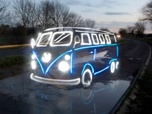 Graffiti VW Logo - light graffiti vw van virus