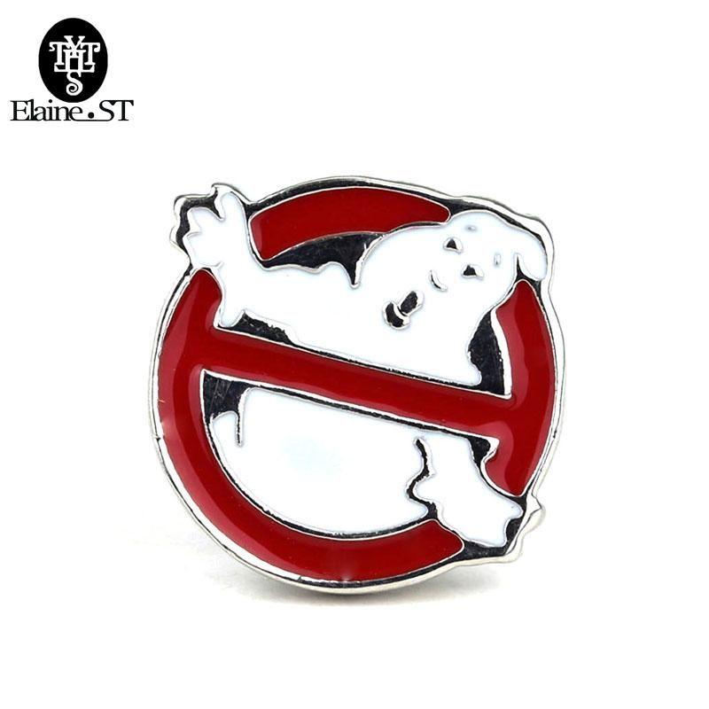 Red Ghost Logo - 2019 Hot Movie Ghostbuster Ghost Logo Brooches Silver Red White ...