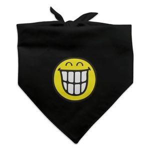Bandana with Smile Logo - Smiley Big Toothy Smile Happy Yellow Face Dog Pet Bandana