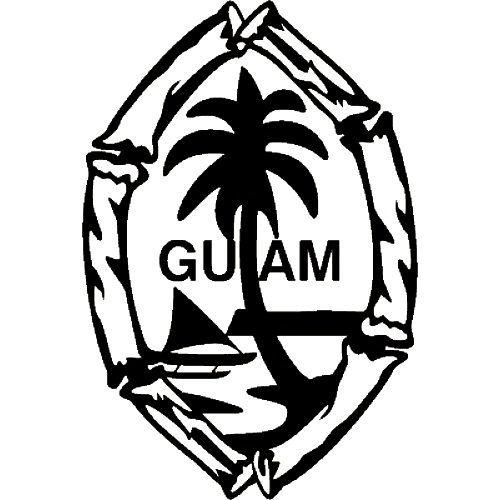 Guam Logo - Guam Logo WHITE Vinyl CarLaptopWindowWall Decal 0 0