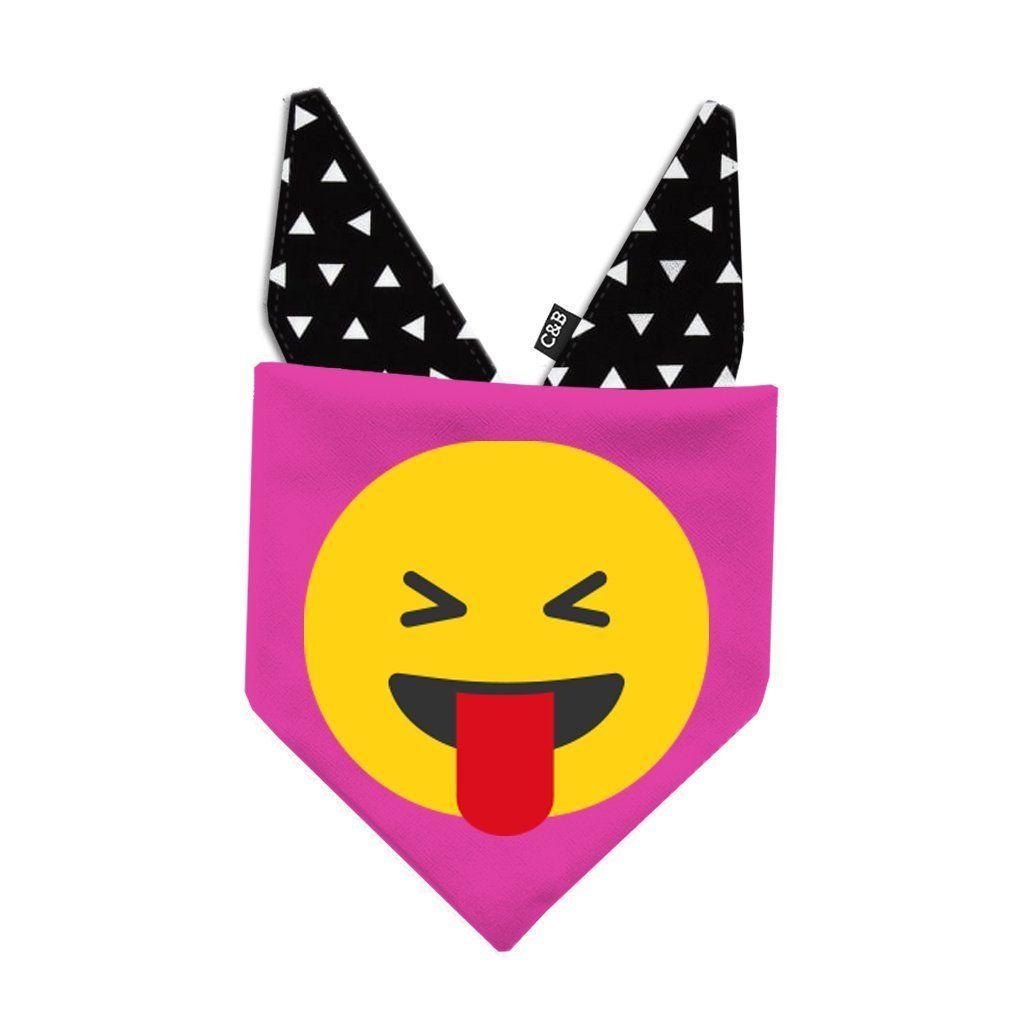 Bandana with Smile Logo - Tongue Out Emoji Face Bandana | Pink