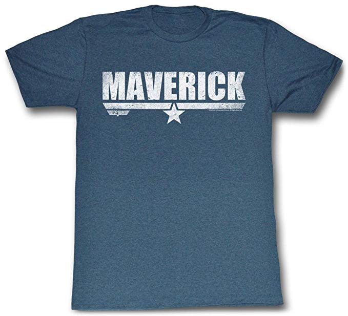 Top Gun Maverick Logo - Amazon.com: Top Gun Logo Maverick Men's T-shirt XXL, Blue: Clothing