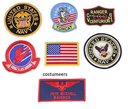 Top Gun Maverick Logo - Amazon.com: TOPGUN TOP Gun Maverick Name TAG Flight Suit Navy Tomcat ...