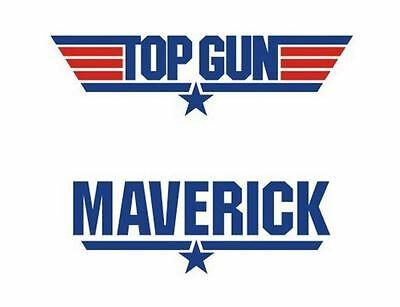 Top Gun Maverick Logo - TOP GUN MAVERICK T Shirt Transfer Retro 80s Cult Film Movie Badge ...