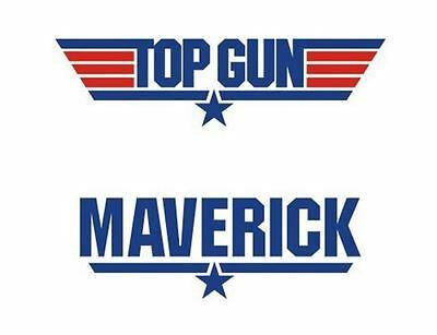 Top Gun Maverick Logo - TOP GUN MAVERICK T Shirt Transfer Retro 80s Cult Film Movie Badge