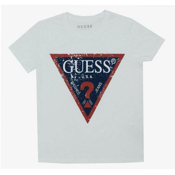 Guess Clothing Logo - GUESS BOYS ICONIC TEE WHITE GUS486YW