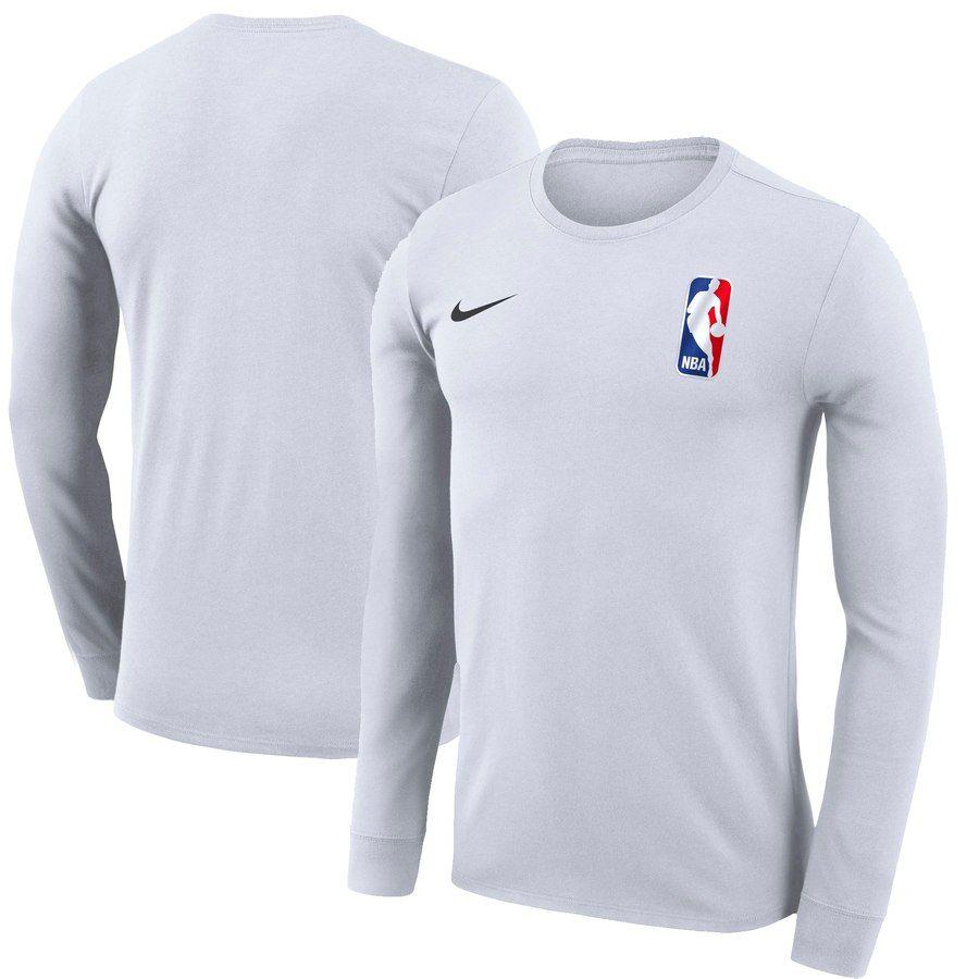 Nike White Logo - Men's NBA Logo Nike White Team 31 Long Sleeve T-Shirt