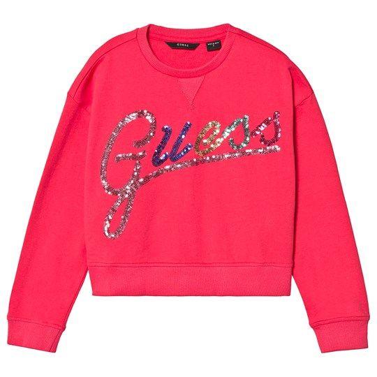 Guess Clothing Logo - Guess Logo Sequin Sweatshirt