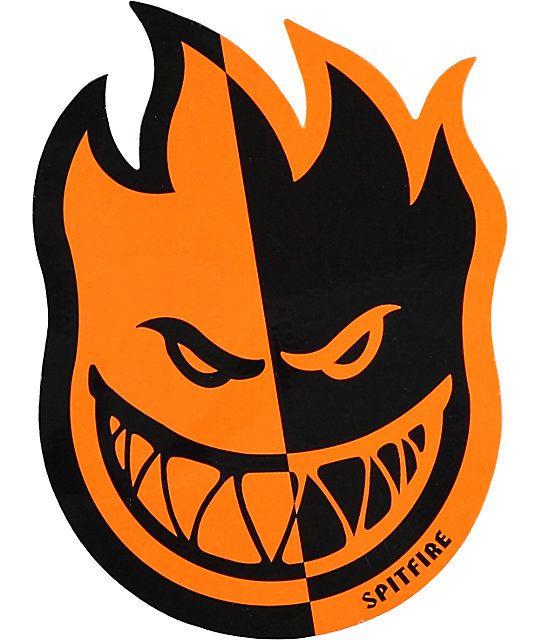 Spitfire Logo - Spitfire Two-Tone Orange & Black Medium Sticker | Zumiez