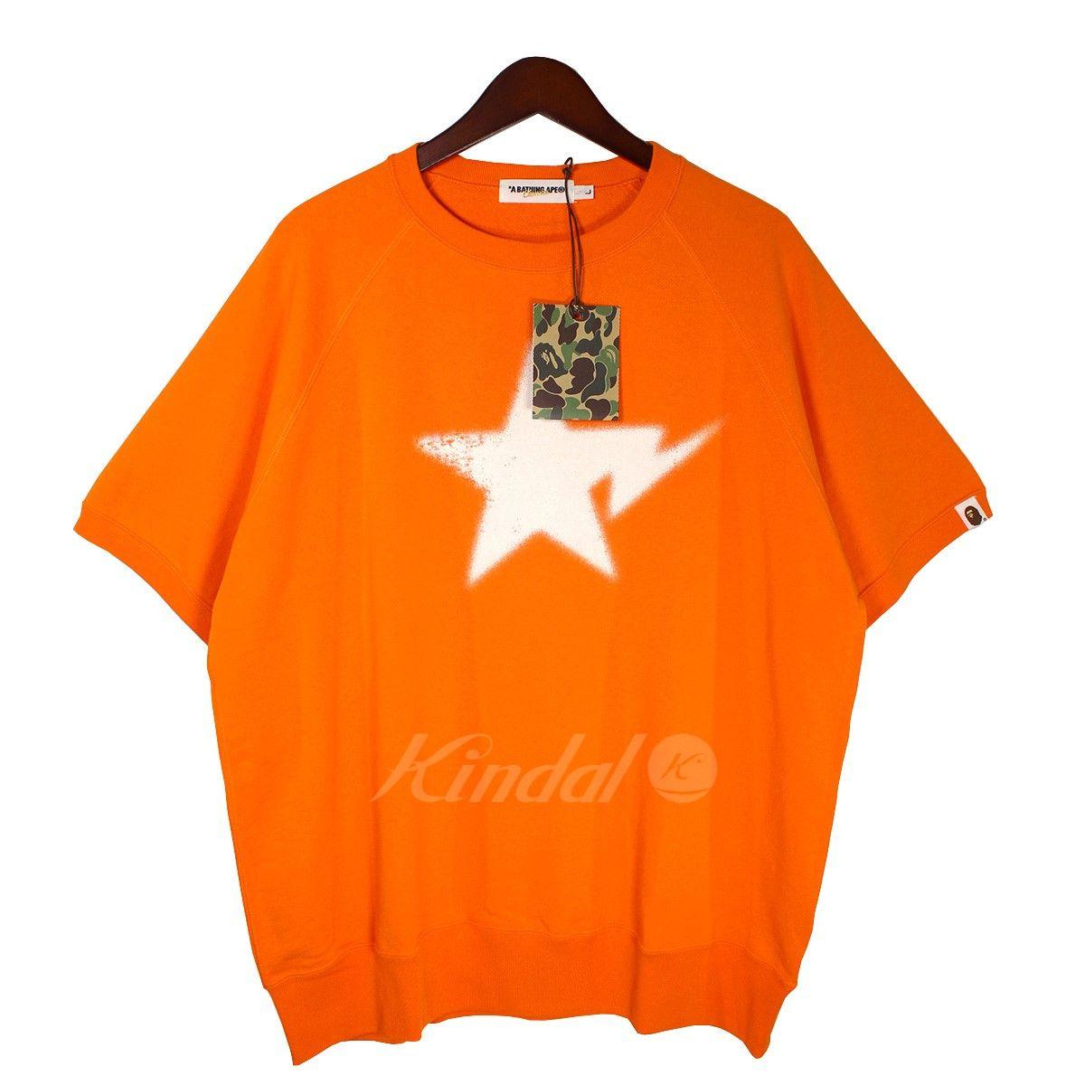 Bathing Ape Star Logo - kindal: A BATHING APE star logos wet-cut so T-shirt orange size: L ...