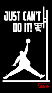 Fat Jordan Logo - Michael Jordan Fat Guy Jumpman Just Can't Do It NBA Vinyl Decal