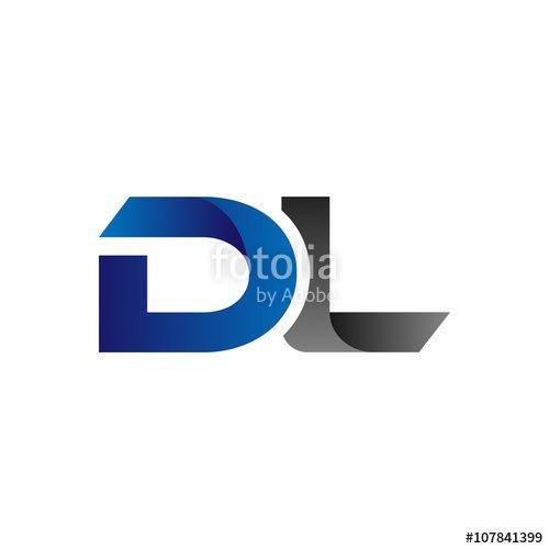 DL Logo - Modern Simple Initial Logo Vector Blue Grey dl Stock image